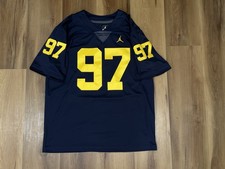 Jordan Michigan Wolverines Sewn Jersey Mens L NCAA Football Aidan Hutchinson