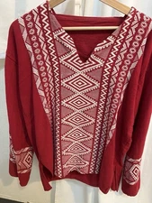 Vintage Handwoven Embroidered Folk Indigenous style Tunic Large 