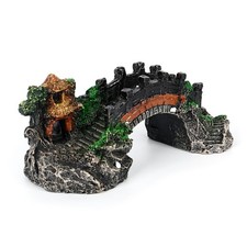 Aquarium Ornament Artificial Fish Tank Resin Arch Bridge Landscape Tree Decor US