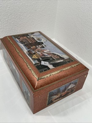 VINTAGE E. Otto Schmidt Large Biscuit Cookie Sewing Tin  Nurmberg Storage Box