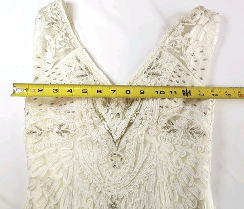 Sue Wong Ivory Lace Cocktail Dress Sz 2 Embroidered Nocturne Collection Formal - Picture 9 of 20
