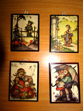 4 kleine Hummelbilder von HUMMEL PICTURE made in Germany 8 x 5,8 cm Kinderszenen