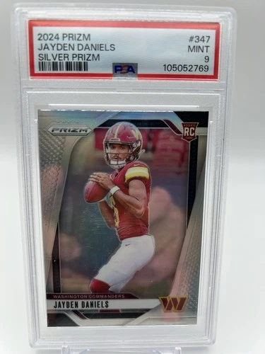 2024 Panini Silver Prizm #347 Jayden Daniels Commanders RC Rookie PSA