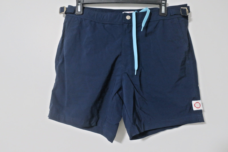 Public Beach Men's Solid Blue Adjustable Waist Swim Shorts Size S