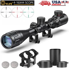 4-16x44 AOE Hunting Rifle Scope Red/Green Dual illuminated Optics Scope w/ Mount