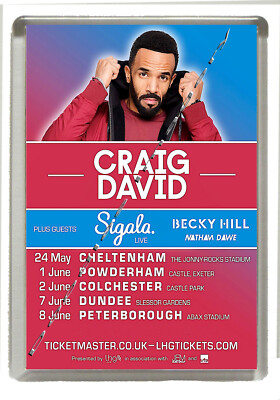 Craig David UK Tour 2019 - Kühlschrankmagnet groß 90 mm x 60 mm 