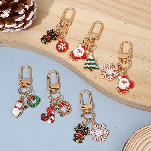 Chariot de Noël Créatif Snowman vente en gros Santa Claus Snowflake Keyring Bag Decoration