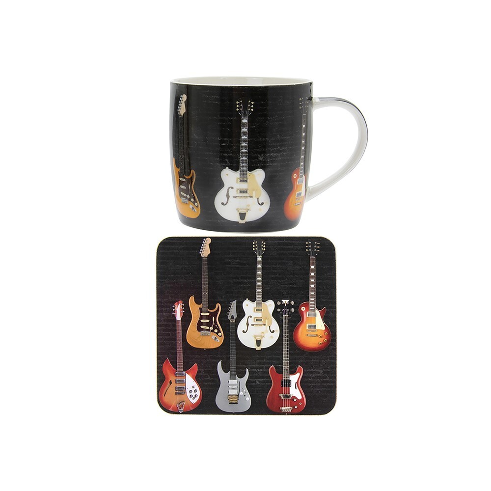 Rock & Roll Fine China Mug & Coaster, Music, Electric Guitars, Gifts LP46356