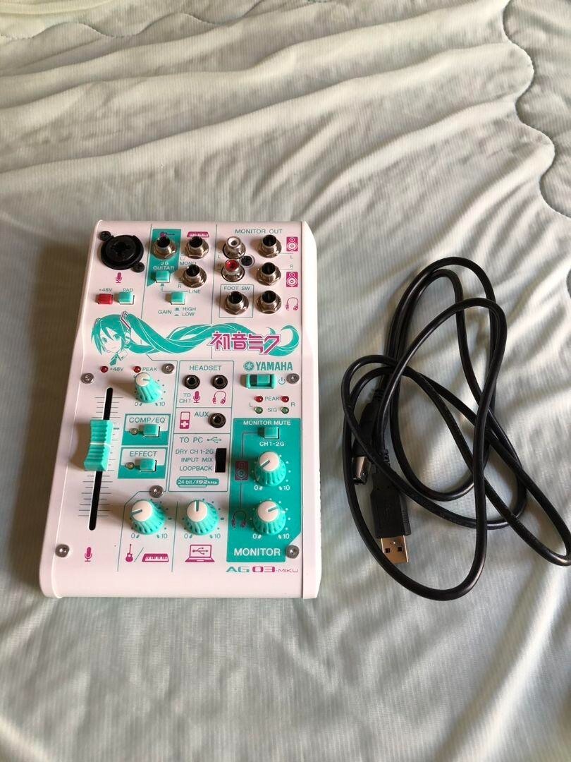 YAMAHA AG03-MIKU Hatsune Miku Webcasting Mixer 3-Channel USB Audio 