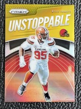 🔥MYLES GARRETT 2019 PRIZM UNSTOPPABLE GOLD REFRACTOR #'D 04/10!🔥BROWNS!
