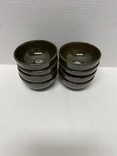 8 New Dash of That Green Brown Stoneware Bowls Dessert Sauce Tidbit Dishes Set