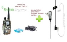KIT G7 PRO MIMETICA + AURICO MA31-L MIDLAND EXPORT 3WAT RADIO BIBANDA PMR446/LPD