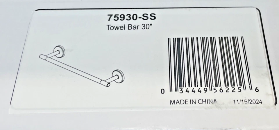 Toallero Delta Trinsic 30" acabado acero inoxidable latón macizo baño 75930‐SS Foto 3 de 4