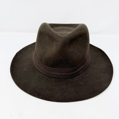 Stacy Adams Black Pinch Front Wool Fedora Hat Size L Felt Homburg - Picture 2 of 10