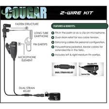Earphone Connection COUGAR QR Surveillance Earpiece for Harris / Macom LPE PRISM