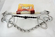 Gag Curb Bit Twisted Snaffle Rope Noseband Mouth 5" Horse Tack Kelly New Chain