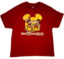 Disney Parks Disney World Mickey  Minnie Men's Red Shirt; Size XL
