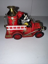 1984 Masudaya Tin Motion Mickey Mouse Fire Truck works