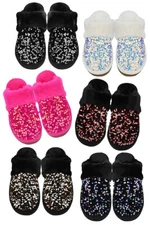 C.C Exclusive Women's Solid Color Sequin Cuff Winter Indoor and Outdoor Slippers