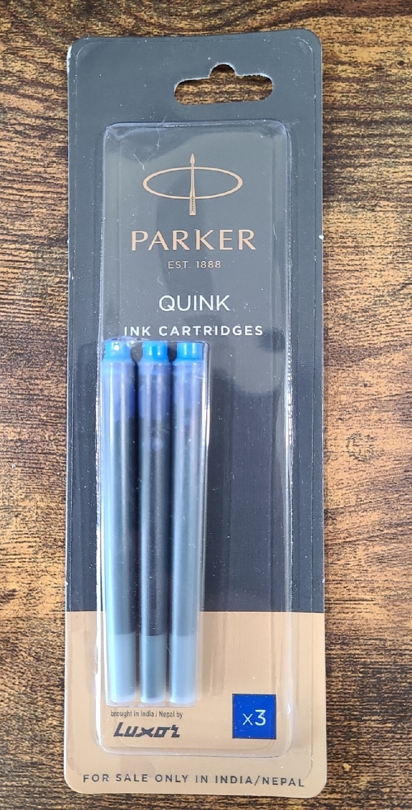 Parker Quink Ink Cartridges for Parker Fountain Pens 3 Cartridges Pack