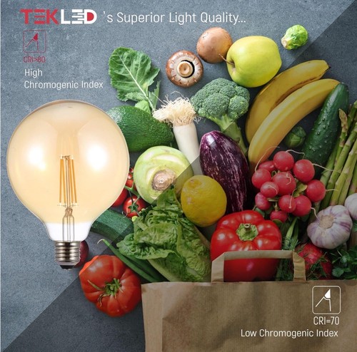 ✅TEKLED® Globe G125 Filament Vintage LED Bulbs | E27 Edison Screw | 4 Pack A++ - Picture 5 of 7