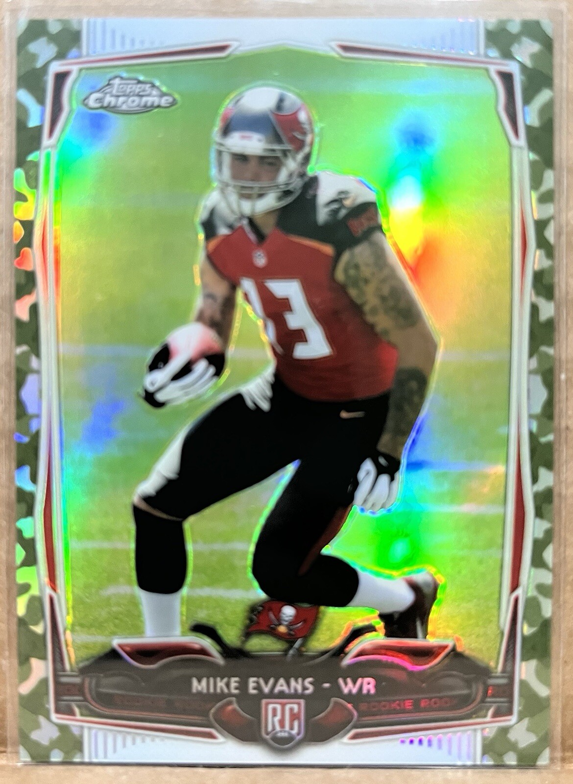 2014 Topps Chrome Mike Evans Camo Refractor Rookie /499 WOW