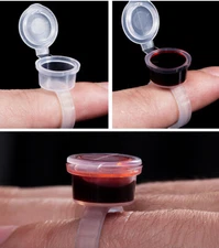 Tattoo Pigment Ink Ring Cups Holder Container With Lid Cover Cap