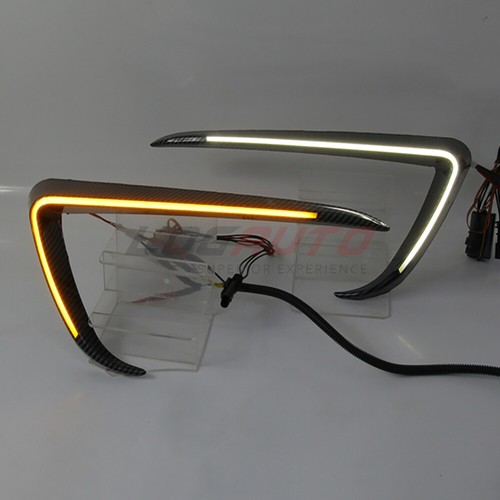 For Tesla Model 3 17+ LED DRL Fog Lamp Daytime Running Light Bumper Turn Signal - Picture 7 of 8