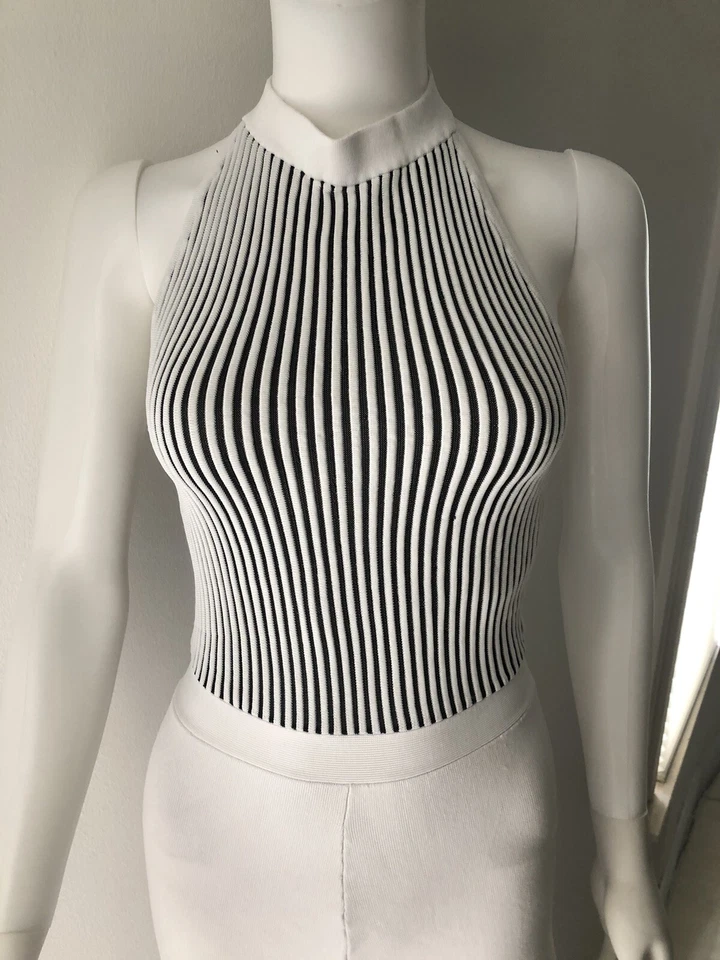 Mameluco para mujer Marciano pierna ancha holgado pantalones sin mangas mono blanco negro S Foto 4 de 4