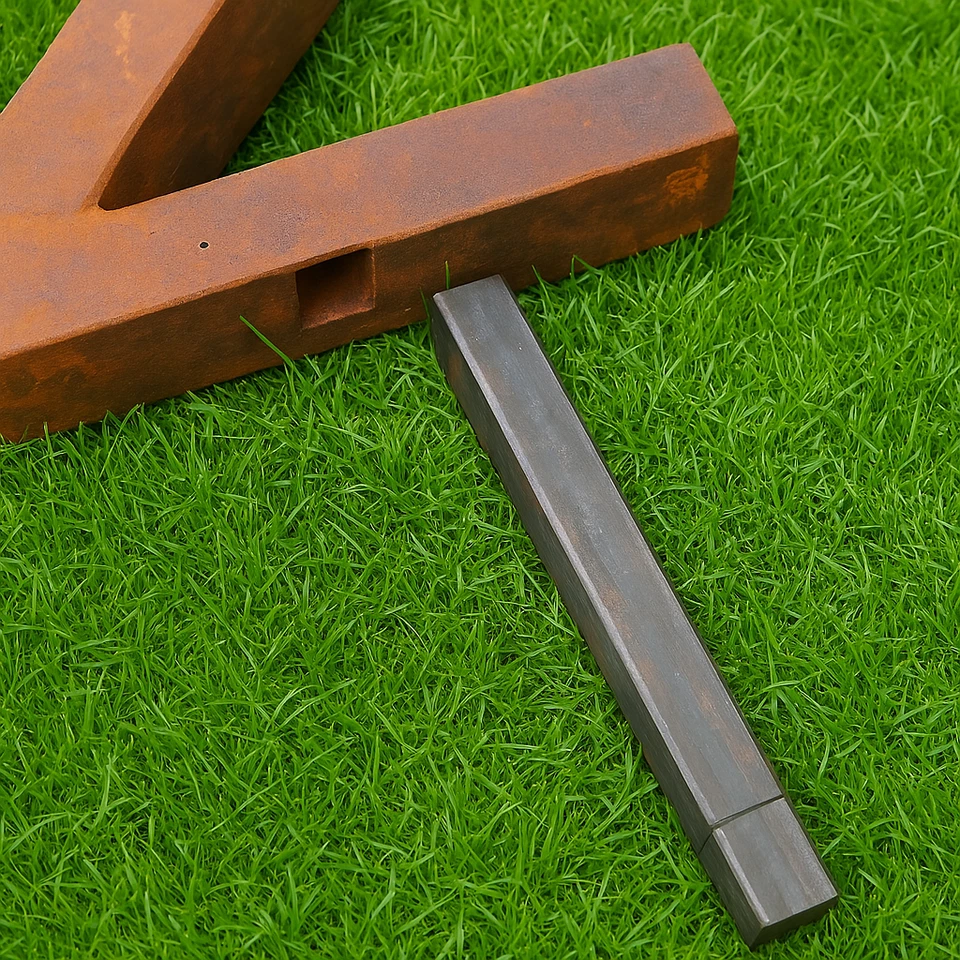 Edelrost Hausnummer aus Metall Rost Gartenstecker Handarbeit 032062 H40cm - Bild 3 von 4