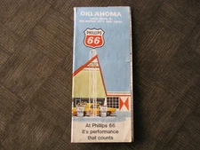 OKLAHOMA -" PHILLIPS 66 " ROAD MAP  RARE VINTAGE - 1971