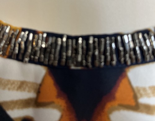 Camicia tunica donna Alfani senza maniche orlo curvo con collo in perline taglia 24W - Foto 4 di 6