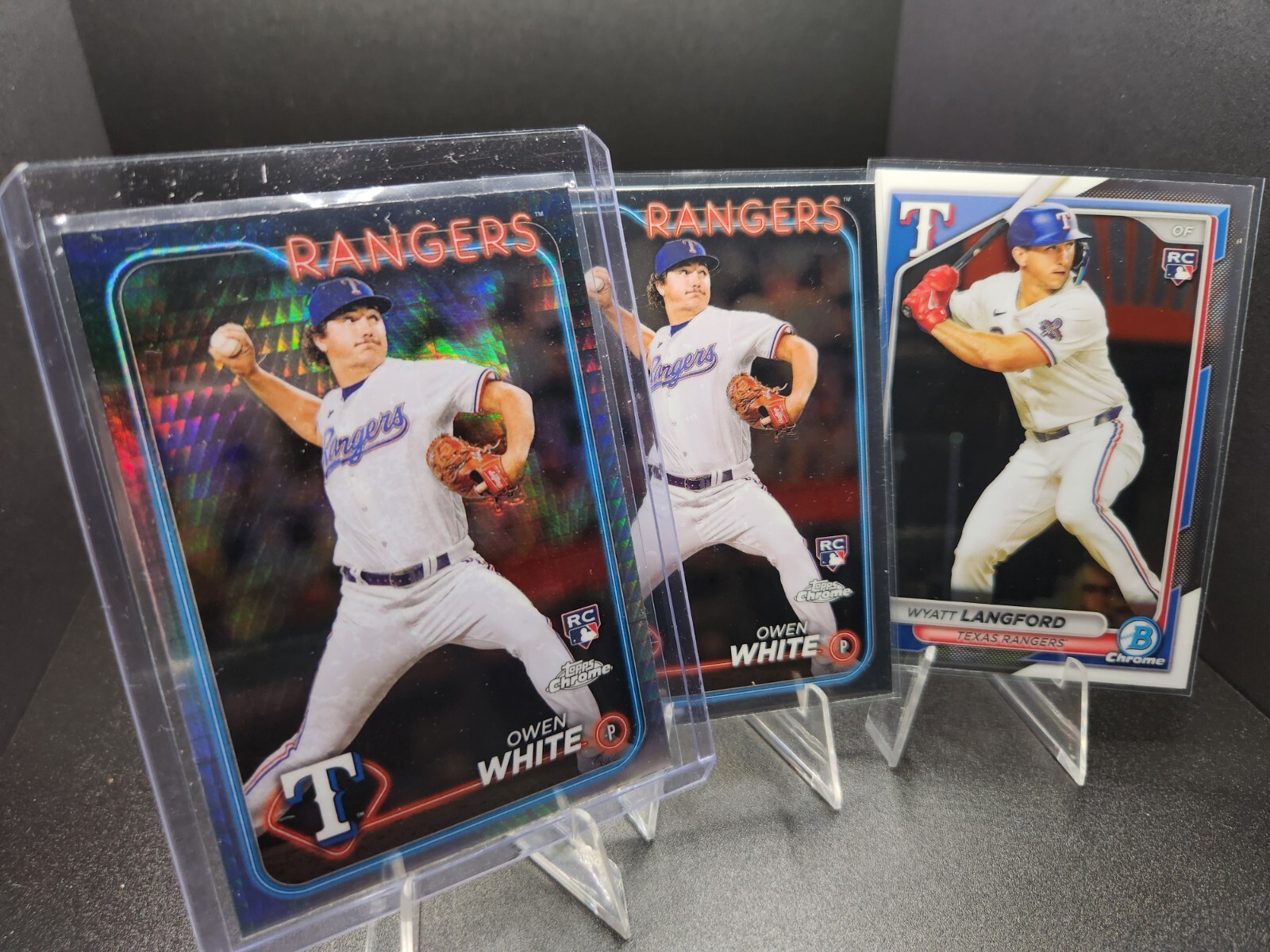 2024 Topps Chrome Prism Refractor #211 Owen White  - Texas Rangers BONUS CARDS!