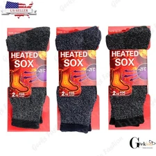 New 3 Pairs Mens Heated Winter Warm Thermal Boot Heavy Duty Sox Socks Size 10-13