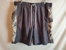 Vintage 90s NIKE SWIM Gray Tag Trunks Spellout SZ XL Floral Gray Board Shorts