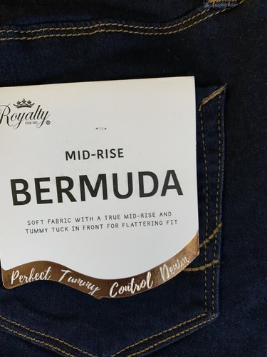 NWT Royalty For Me Womens Bermuda Jean Shorts Size 6 - Picture 3 of 5