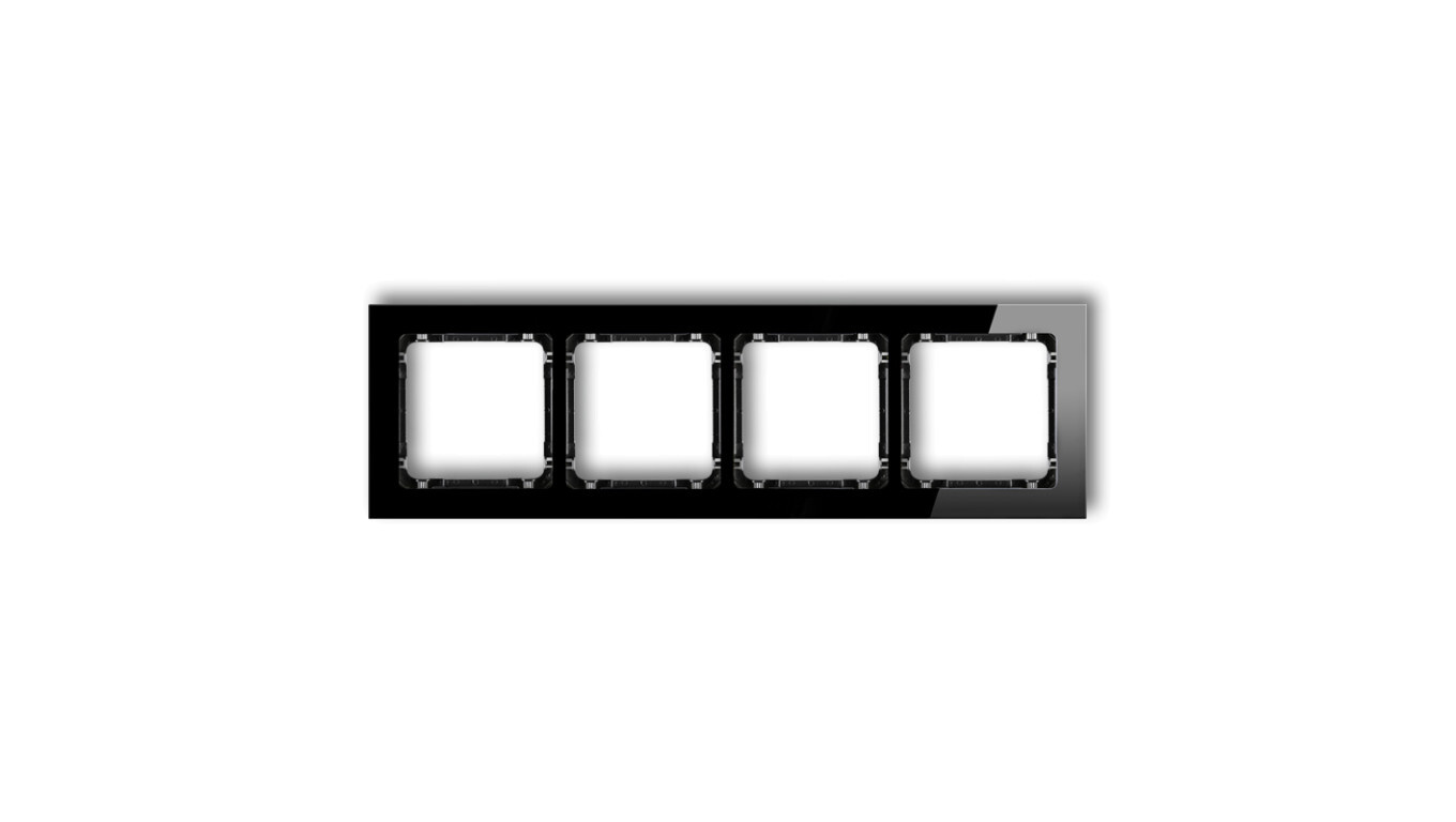 DECO Quadruple frame - glass effect (frame: black, bottom: black) black 1 /T2UK