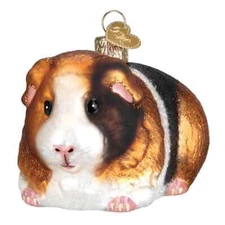 Old World Christmas GUINEA PIG (12542) Glass Ornament w/OWC Box