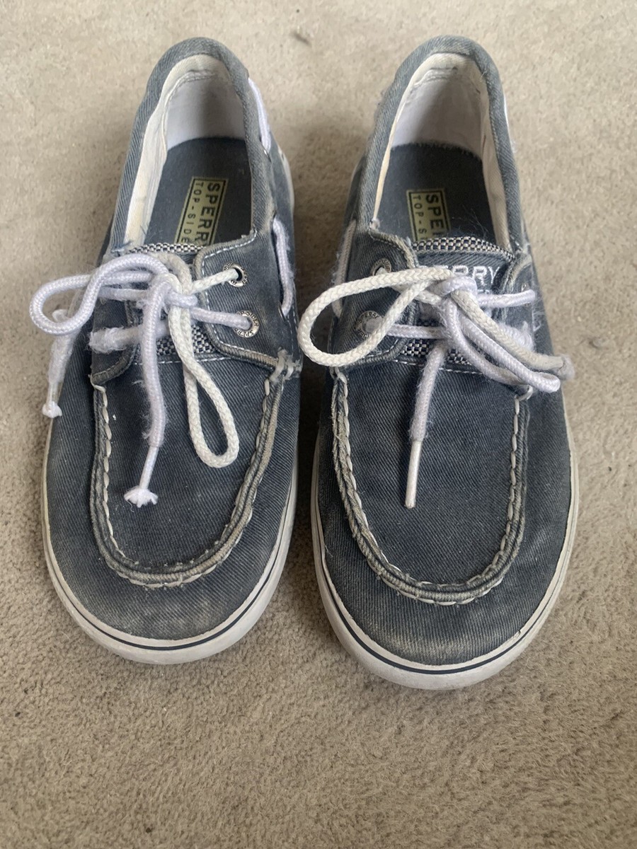Boys Blue Deck Dock Shoes Size 1.5 Sperry Top-Slider Navy  display picture 2