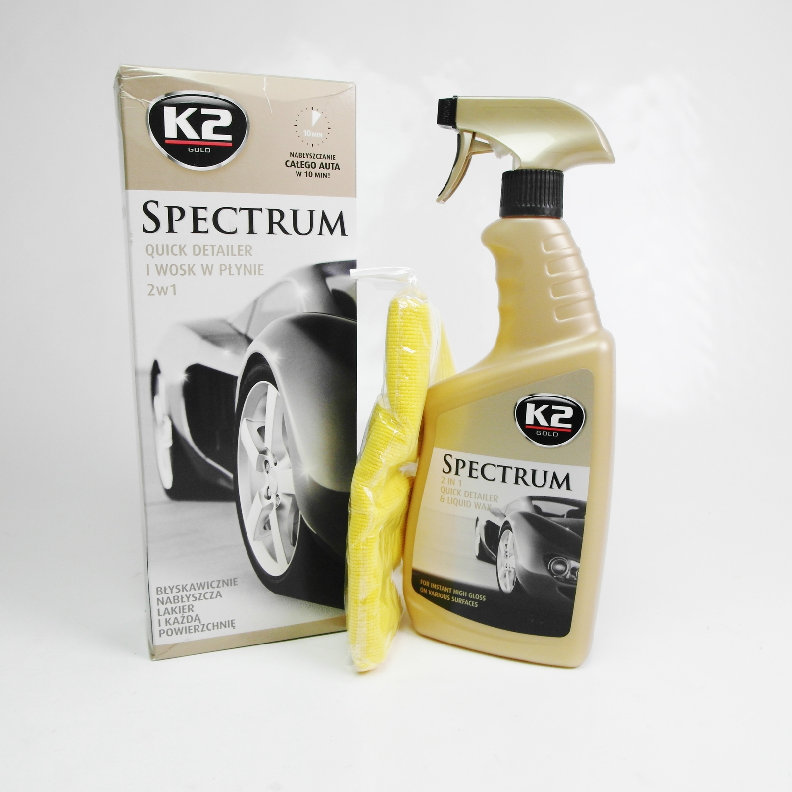 K2 Spray Wax SPECTRUM 700ml + Microfiber Cloth 40x40cm G020