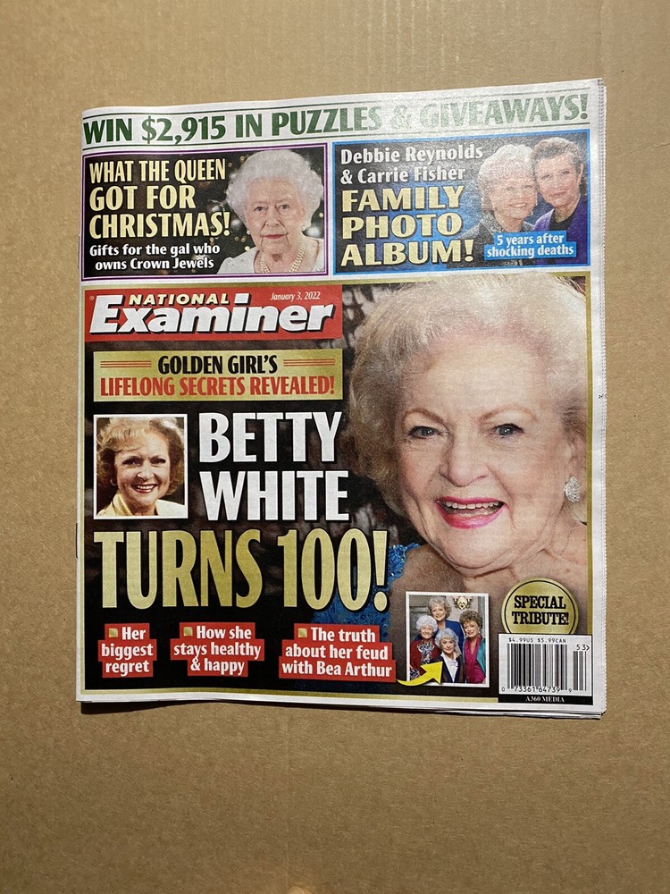 💥Betty White Turns 100 National Examiner Magazine ~ Jan. 3, 2022 BRAND NEW 💔