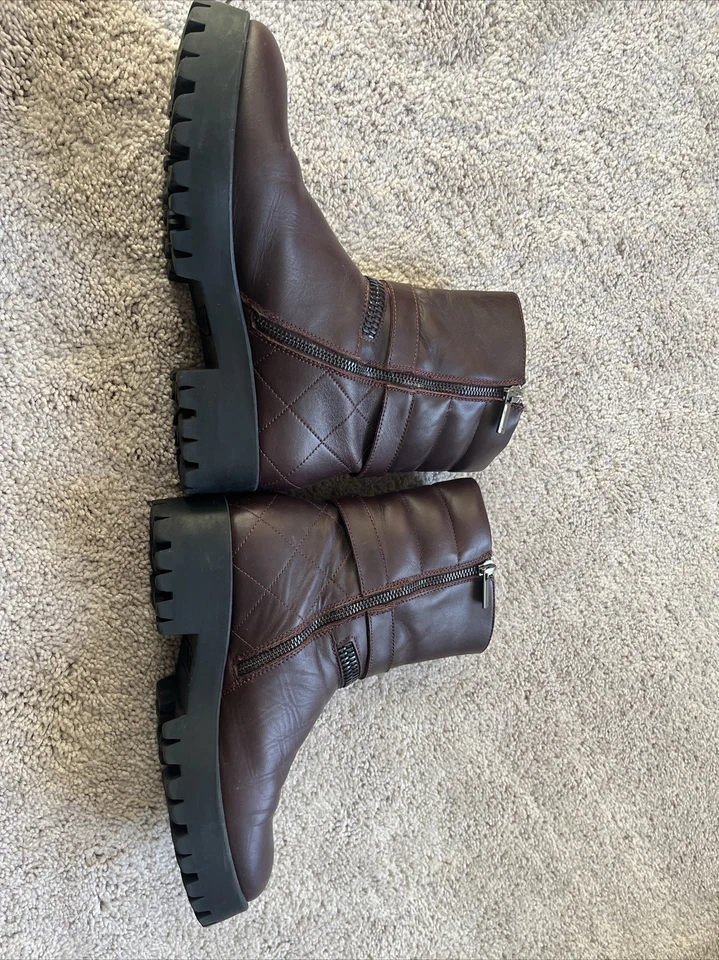 Armani Jeans Leather Boots Sz Eur 39 - Image 2 of 4