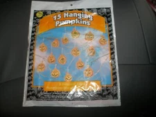 NEW Sun Hill 15 Hanging Pumpkins 8" x 11.5" each 3 Different Faces