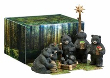 Black Bears 6 pc Nativity Set