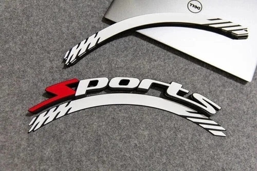 Permanent White Tire Lettering Sticker SPORTS Rubber 1.25'' For 15''-24'' 8 Kits - Picture 4 of 9