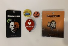 Enamel Pin Set of 5 Halloween 2 Michael Myers Glow IT Pennywise Jason Horror NEW