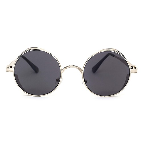 Vintage runde Sonnenbrille Metallgestell klassische Retro Brille 90er Jahre Brille UV400 - Bild 15 von 19