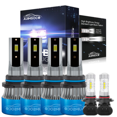 Led Headlight Hi-Low Beam Fog Light Bulbs Kit For Jeep Grand Cherokee 1999-2010