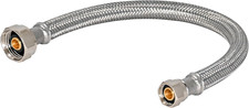 20 Inch Steel-Flex Braided Faucet Connector, 1/2 Inch FIP X 3/8 Inch Compression