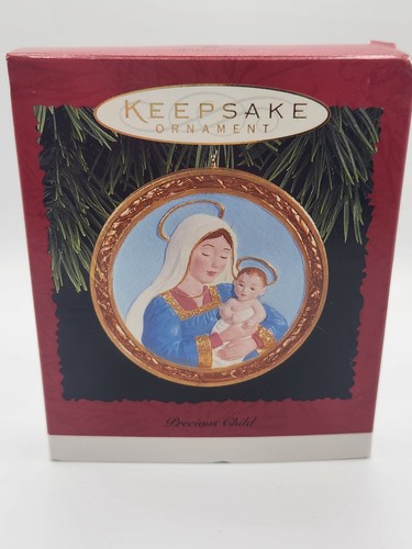 1996 Punze Edelkind Madonna und Kind Handarbeit Ornament Matthäus 1:21 - Bild 1 von 3